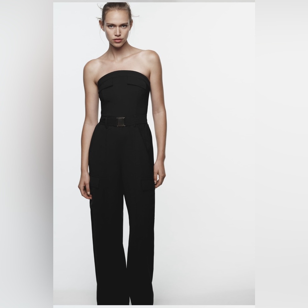 ZARA BELTED CARGO JUMPSUIT
